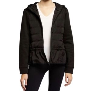 BCBGMaxAzria Hooded Peplum Jacket - L
